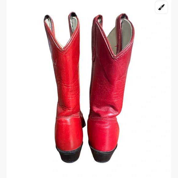 Vintage Kenny Rogers Red Leather Cowboy Western Boots size 6M! - Picture 4 of 12